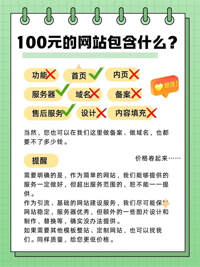 100元网站包含内容