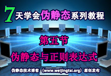 《7天学会伪静态》第五节：伪静态与正则表达式