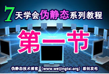 《7天学会伪静态》 第一节：伪静态概述