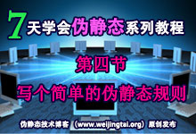 《7天学会伪静态》 第四节：写一个简单的伪静态规则